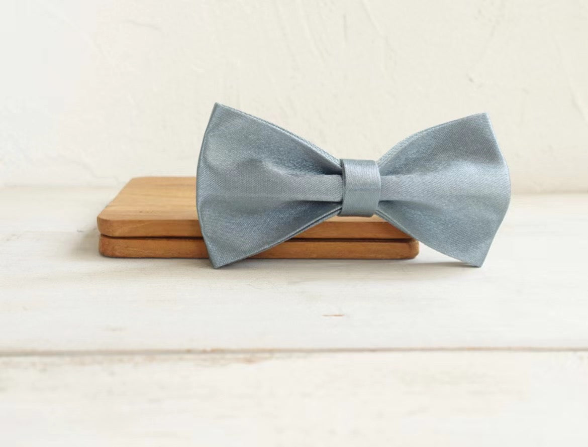 Silk Blue Collar Leash Bowtie