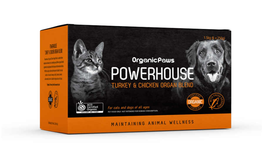 Organic Paws - Powerhouse 火鸡和鸡肉有机混合物 1.5 公斤
