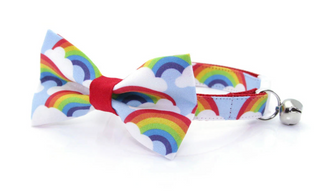 Rainbow Cat Collar Bowtie