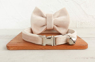 White Velvet Cat/Puppy Collar Bowtie