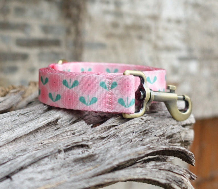 Pink Floral Collar Leash