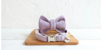 Purple Velvet Cat/Puppy Collar Bowtie