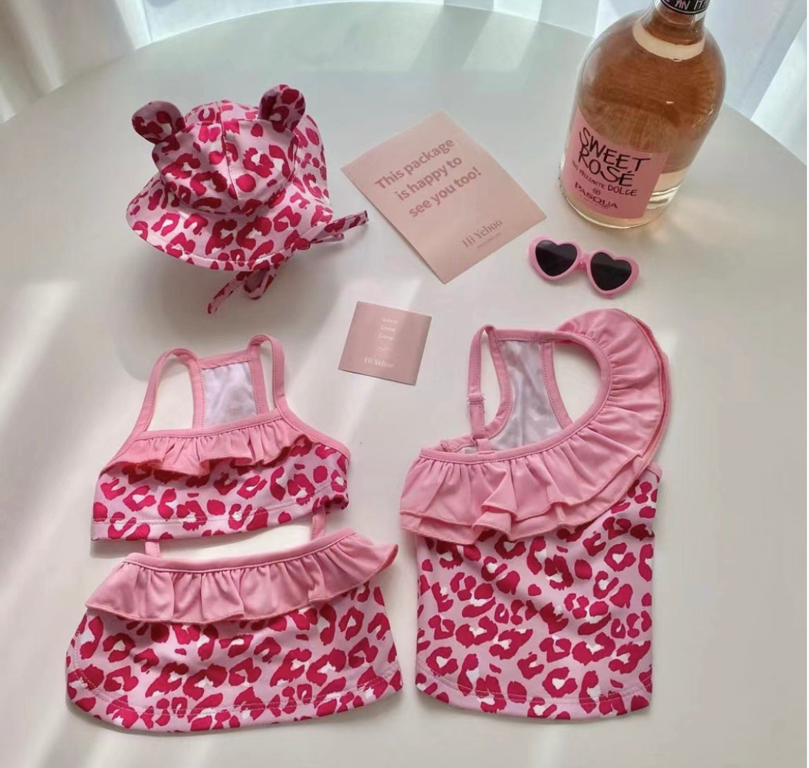 Pink Leopard Pet Bikini Swimming Wear