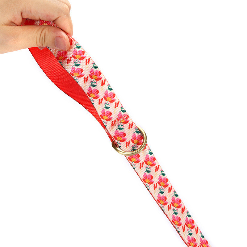 Red Floral Collar Leash