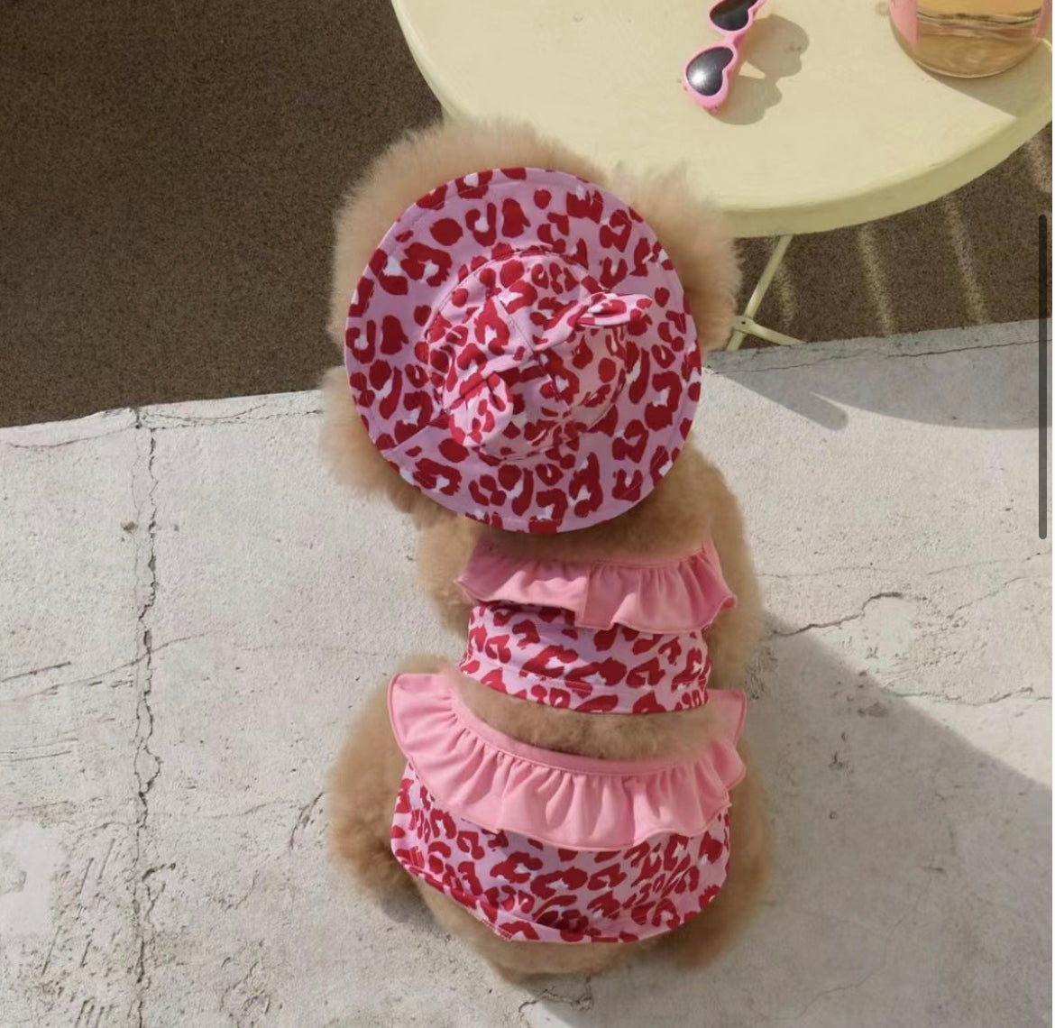 Pink Leopard Pet Bikini Swimming Wear