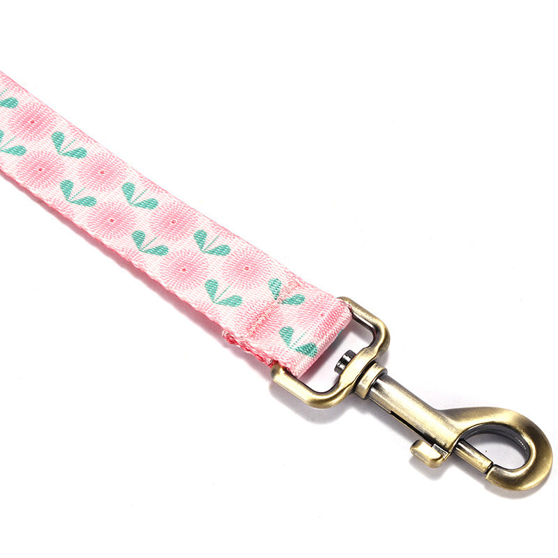 Pink Floral Collar Leash