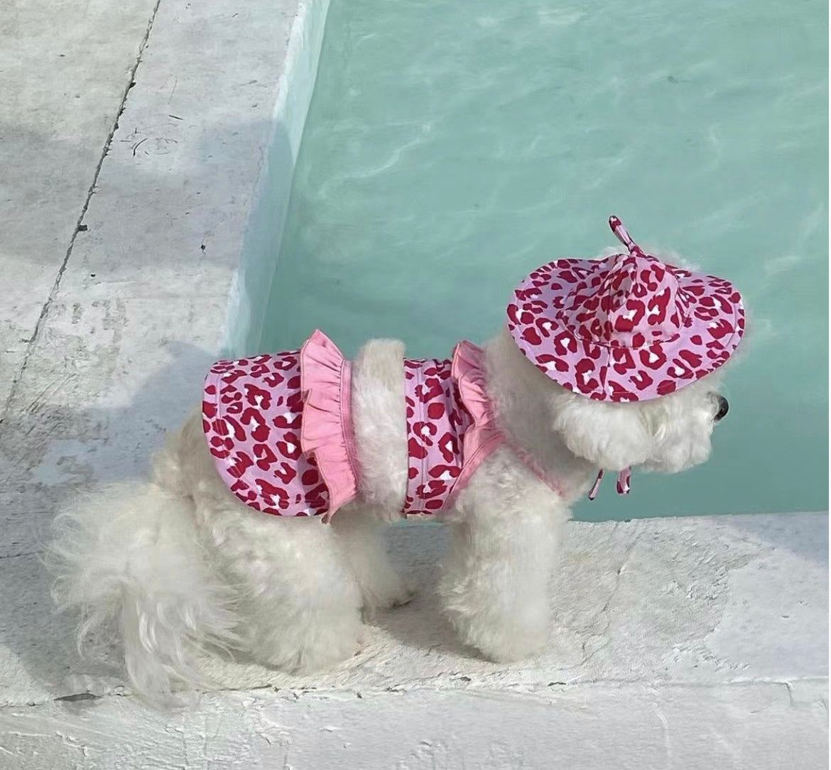 Pink Leopard Pet Bikini Swimming Wear