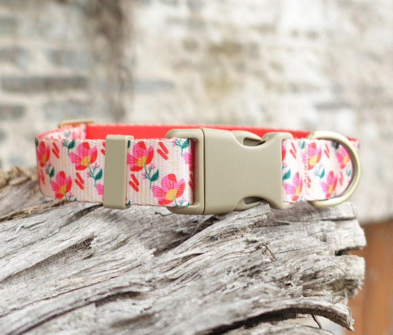 Red Floral Collar Leash