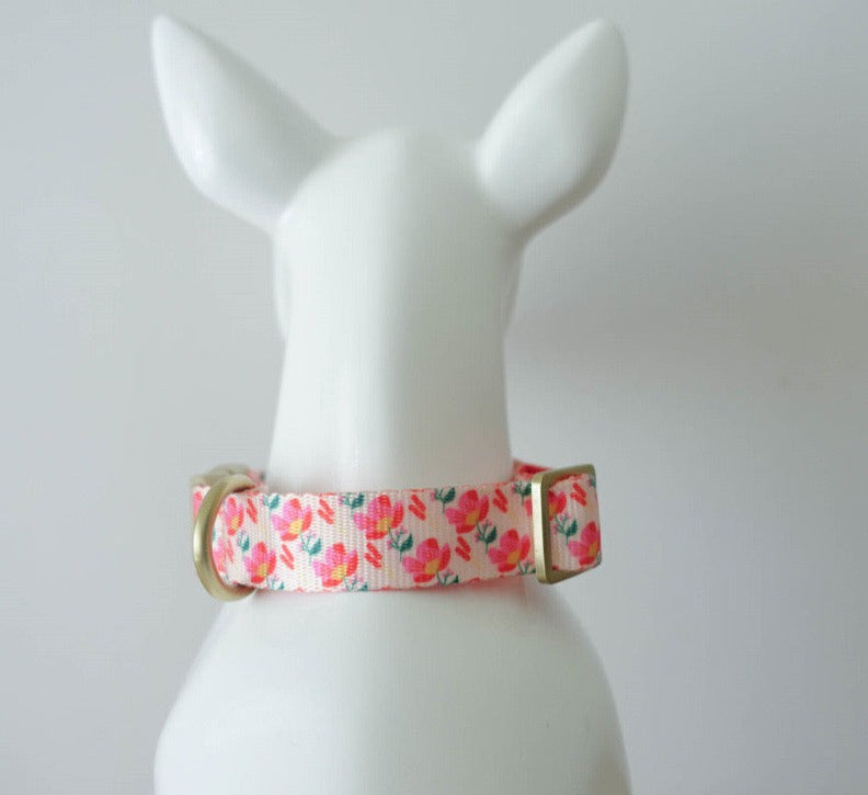 Red Floral Collar Leash