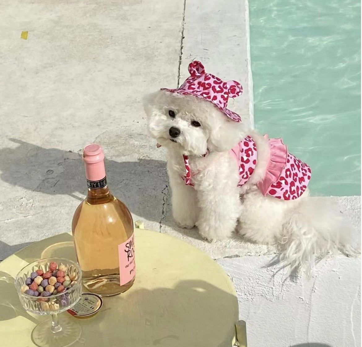 Pink Leopard Pet Bikini Swimming Wear