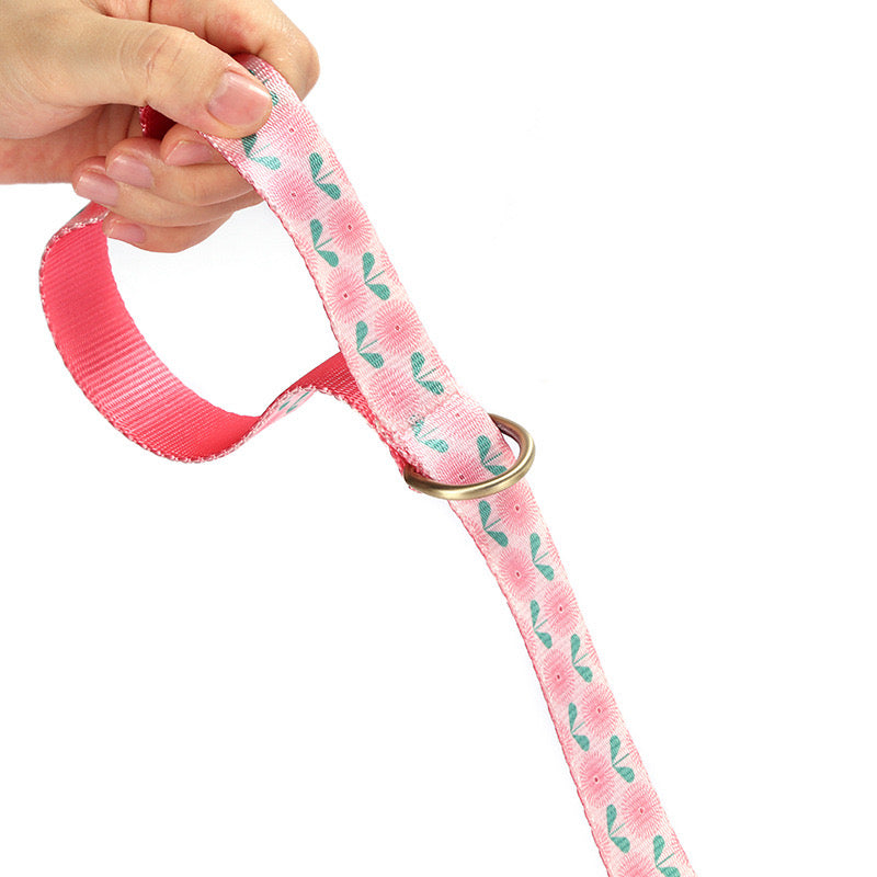 Pink Floral Collar Leash