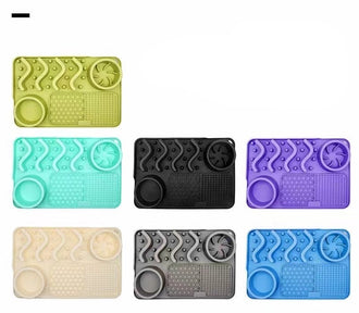 3-in-1 Pet Slow Food Bowl Silicone Licking Mat and Puzzle Feeder
