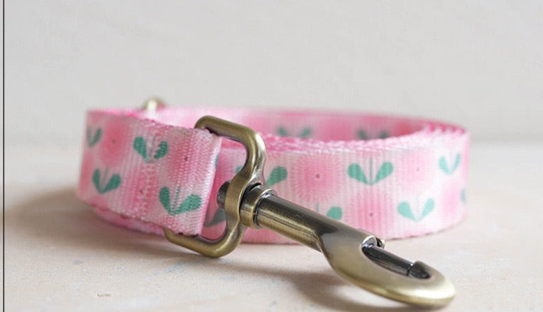 Pink Floral Collar Leash