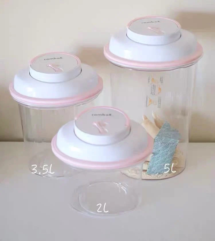 Food Storage 3.5L Vacuum Seal with Handle in White & Pink