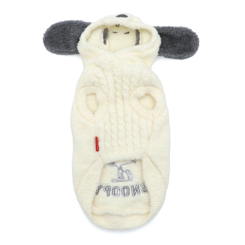 Snoopy Dog Winter Hoodie | Far-Infrared Heat Retention, Warmth, Cold Protection,
