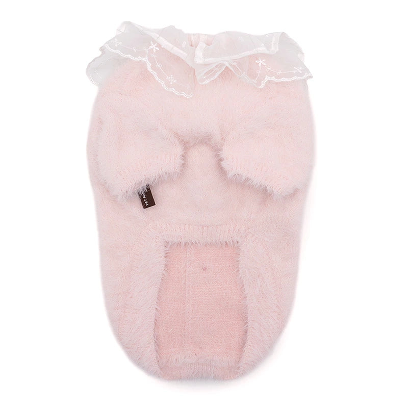 Pet Paradise Winter Knit Sweater Cute Collared Fluffy Shaggy Knit - 2 Colours