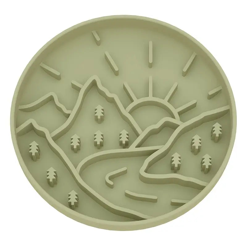 Mountains Shaped 3-in-1 Pet Slow Food Bowl Silicone Licking Mat and Puzzle Feeder