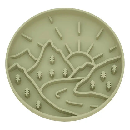 Mountains Shaped 3-in-1 Pet Slow Food Bowl Silicone Licking Mat and Puzzle Feeder