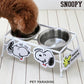 Snoopy Woodstock Dog Dish Wire Food Plate Small 2 Pieces | Double Food Bowl with Stand 2-Row Food Stand Character Gift Food Stand