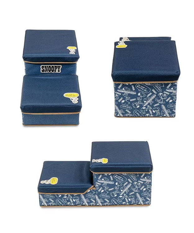 Snoopy Denim-Style Stairs 2 Steps With Storage