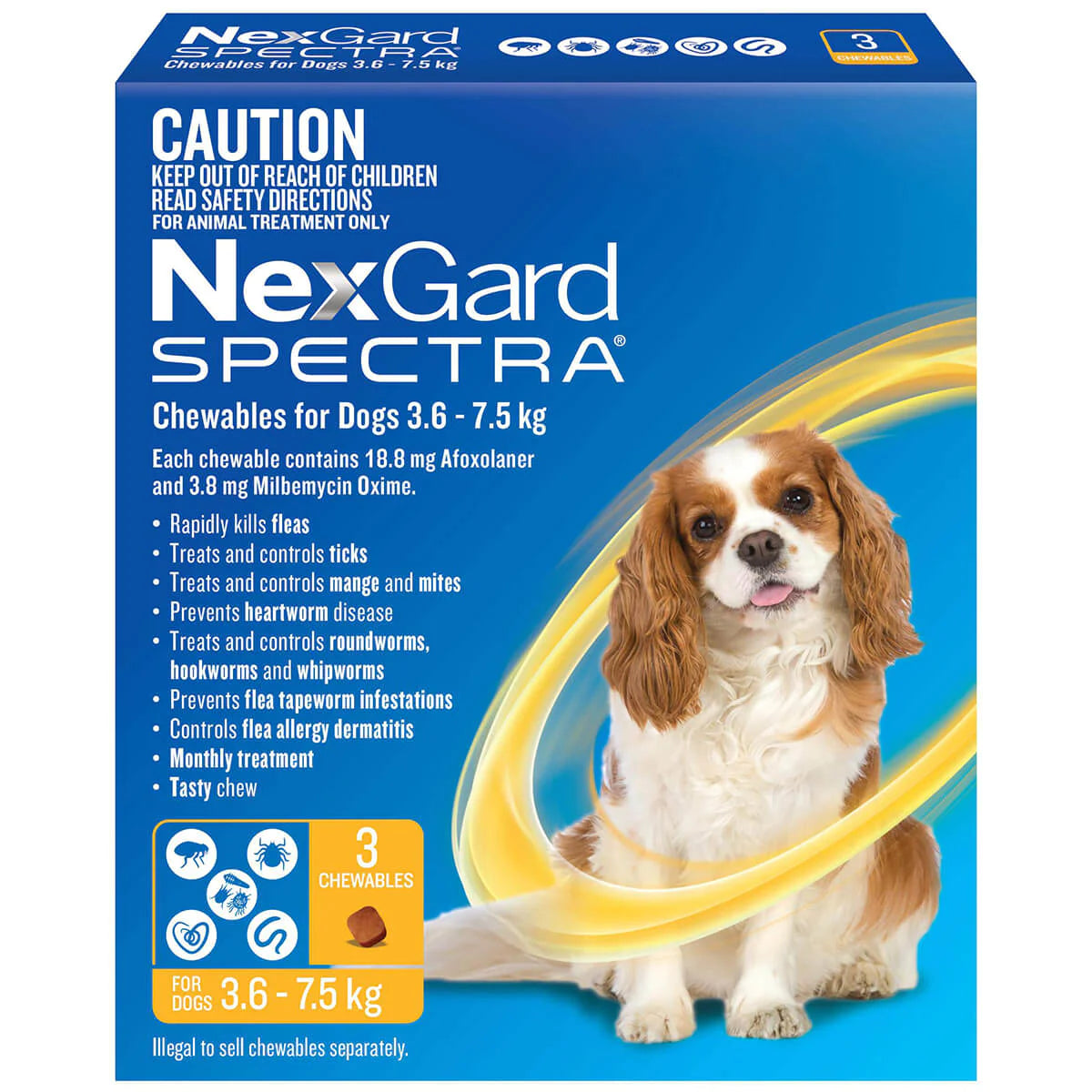 NexGard Dog SPECTRA | Flea, Heartworm, Flea, Tick, Intestinal Worm, and Mite Protection