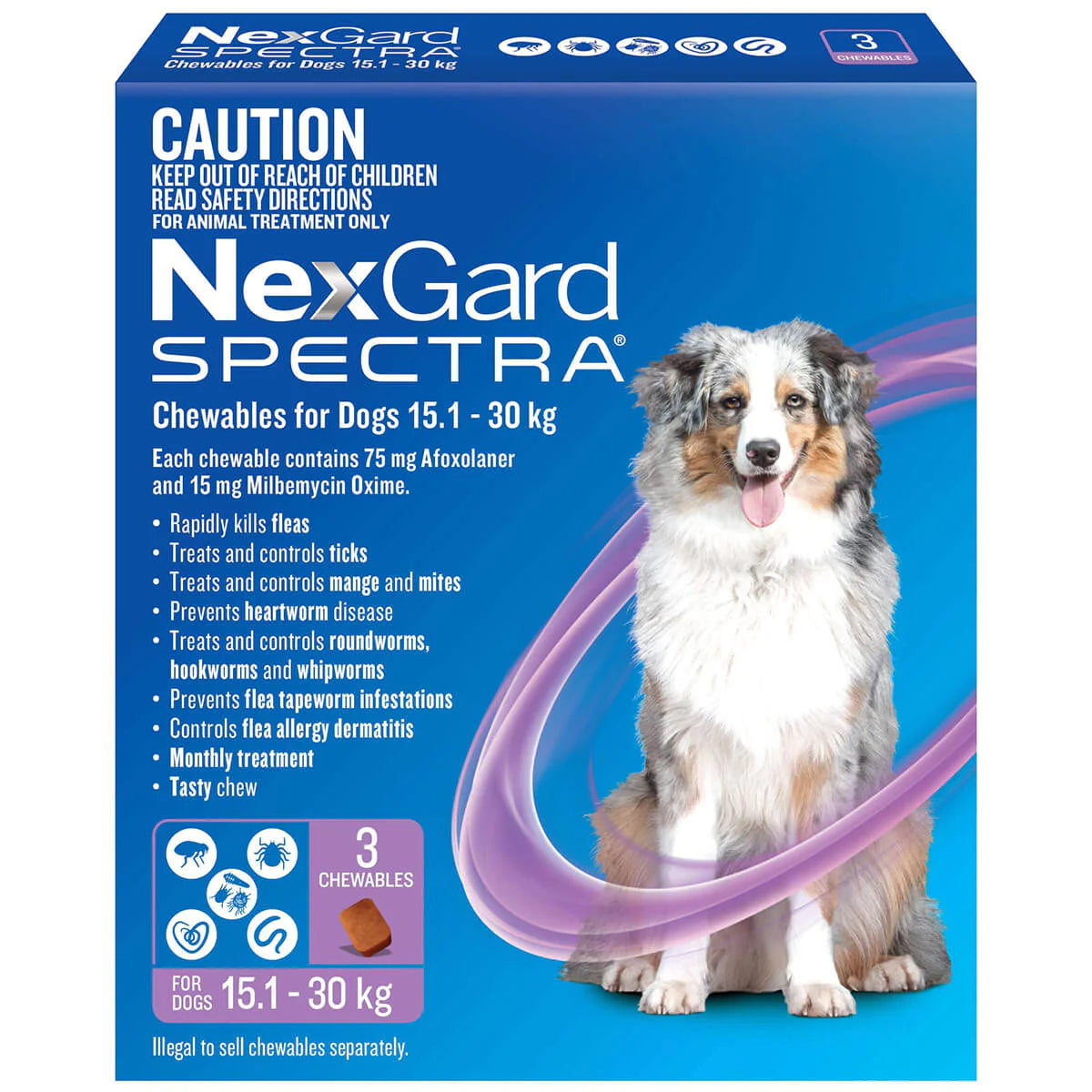 NexGard Dog SPECTRA | Flea, Heartworm, Flea, Tick, Intestinal Worm, and Mite Protection