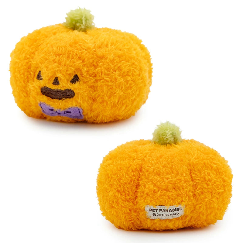 Pet Paradise Halloween Pumpkin Squeaky Dog Toy – Orange