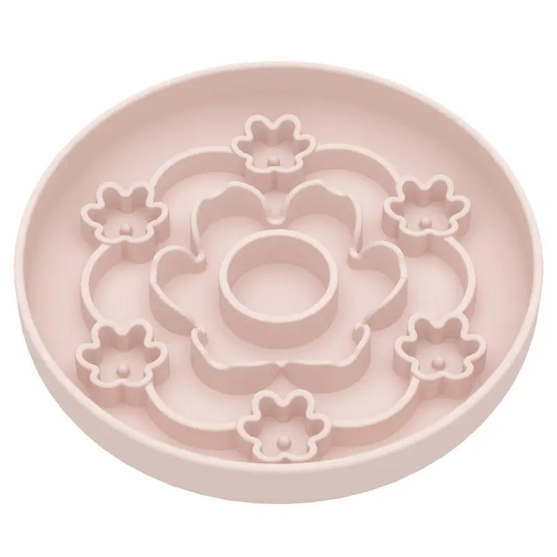 Flowers Shaped 3-in-1 Pet Slow Food Bowl Silicone Licking Mat and Puzzle Feeder