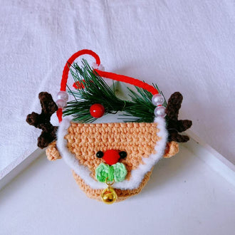 Handmade Xmas Reindeer Pouch Bandana