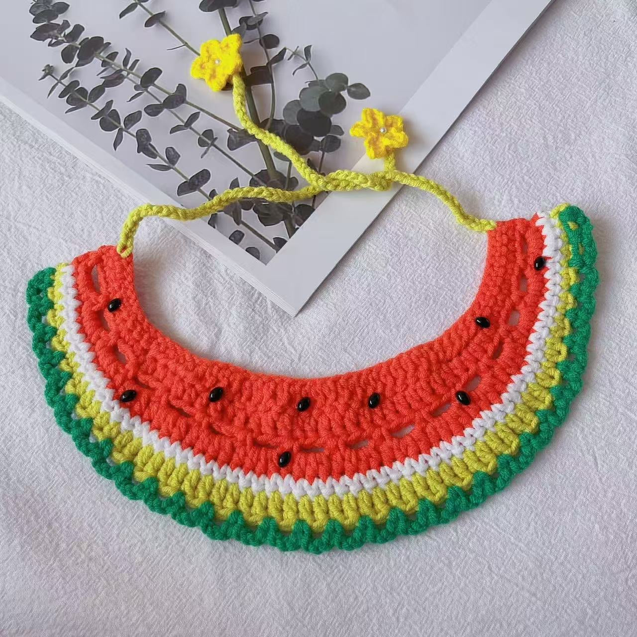 Handmade Watermelon Hat and Bandana Set