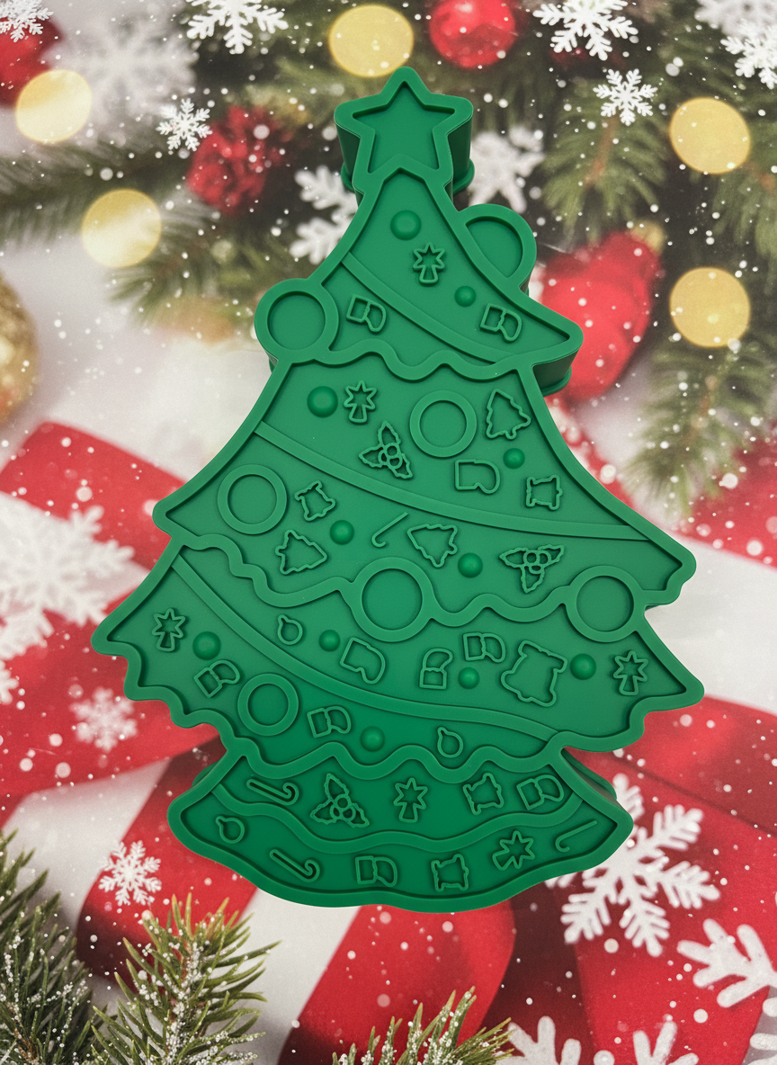 Xmas 3-in-1 Pet Slow Food Bowl Silicone Licking Mat and Puzzle Feeder Hamper