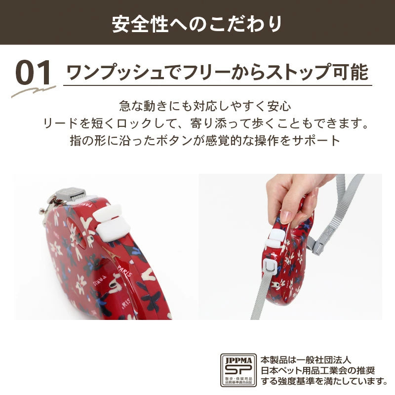 Lisa and Gaspard Retractable Dog Leash for Small Dogs | Lightweight Locking Automatic Long Leash with Retractable Leash(3m)