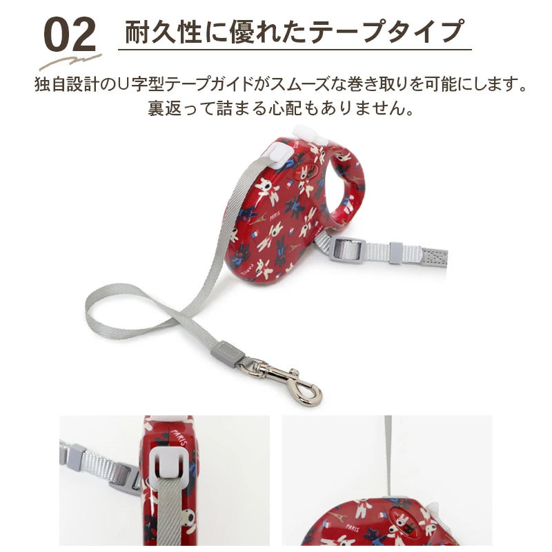 Lisa and Gaspard Retractable Dog Leash for Small Dogs | Lightweight Locking Automatic Long Leash with Retractable Leash(3m)