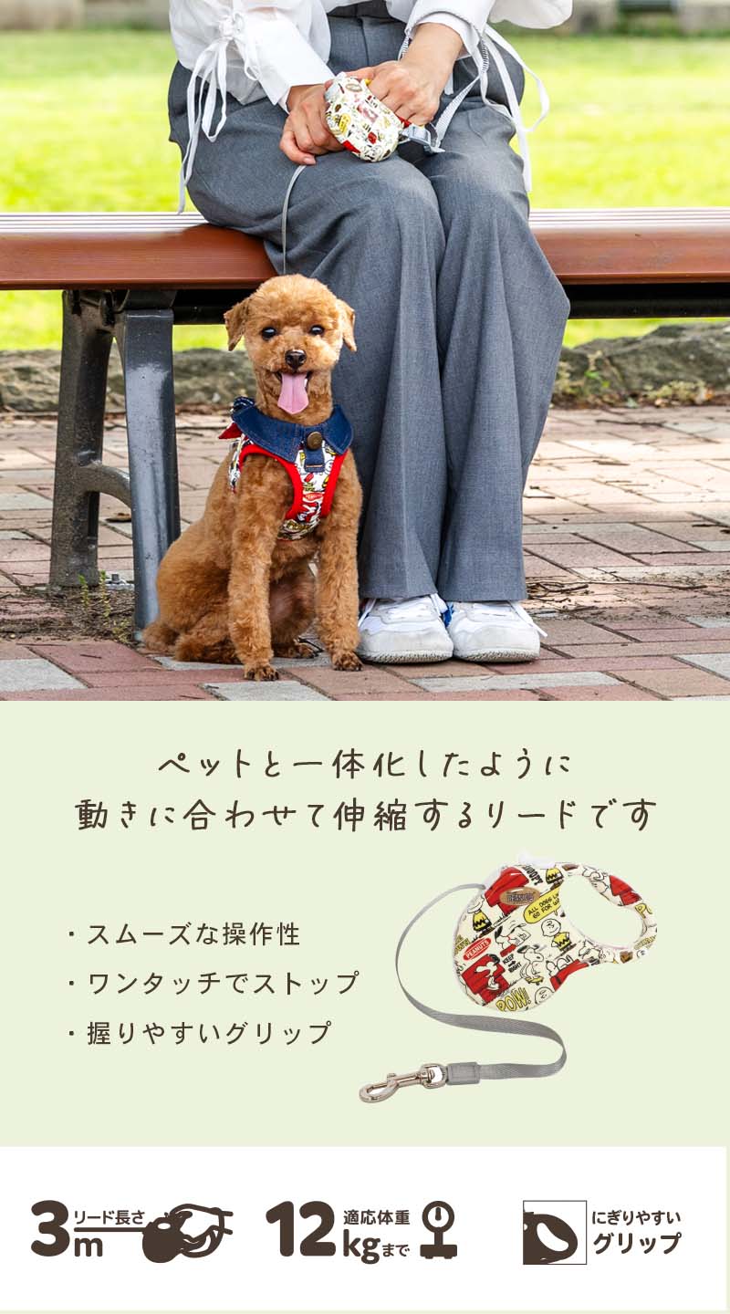 Snoopy Retractable Dog Leash