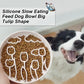 Tulips-Shaped 3-in-1 Pet Slow Food Bowl Silicone Licking Mat and Puzzle Feeder
