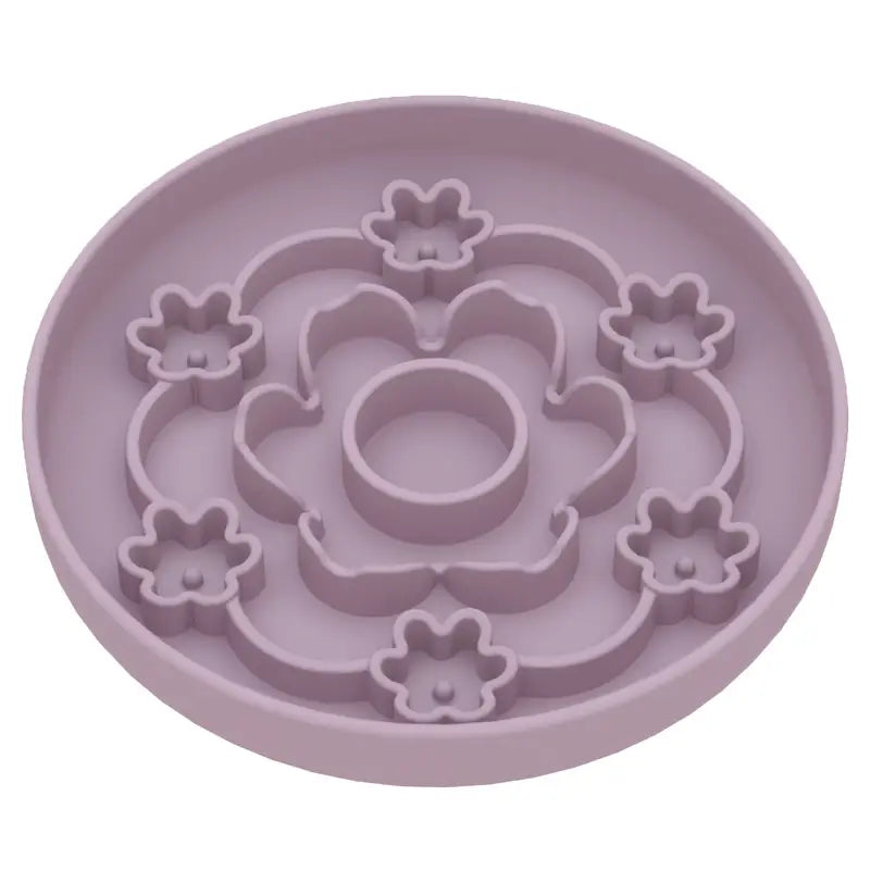 Flowers Shaped 3-in-1 Pet Slow Food Bowl Silicone Licking Mat and Puzzle Feeder