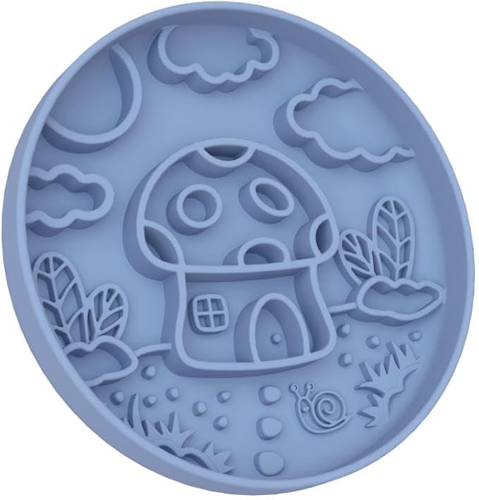 Mushroom Shaped 3-in-1 Pet Slow Food Bowl Silicone Licking Mat and Puzzle Feeder