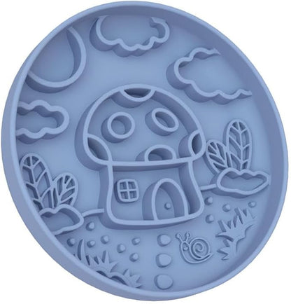 Mushroom Shaped 3-in-1 Pet Slow Food Bowl Silicone Licking Mat and Puzzle Feeder