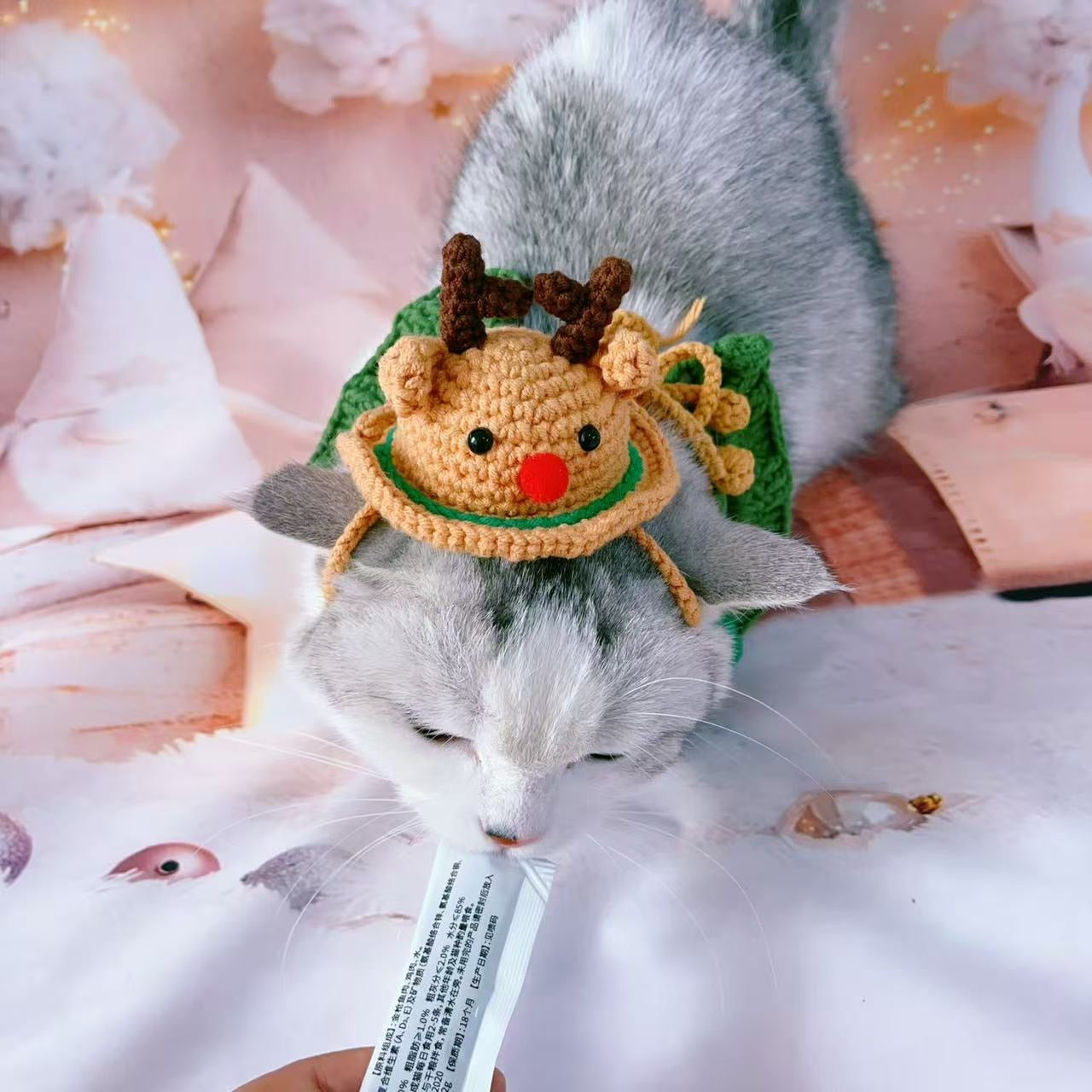 Handmade Xmas Reindeer Hat