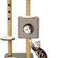 Taily Cat Scratching Tree Post Cubox Wooden Cat Tower Condo Removable Cover Cat Trees Furniture Toy for Indoor Cats