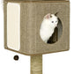 Taily Wooden Cat Tower Scratching Tree Post Cubox House Removable Cover Cat Trees Modern Furniture for Indoor Cats