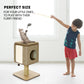 Taily Wooden Cat Tower Scratching Tree Post Cubox House Removable Cover Cat Trees Modern Furniture for Indoor Cats