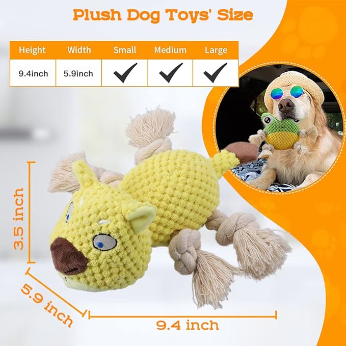 Stuffed Dog Chew Toys Squeaky Dog Toy Teething Toy Fun for Indoor Pu thepawprincipality