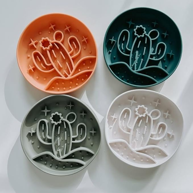 Cactus Shaped 3-in-1 Pet Slow Food Bowl Silicone Licking Mat and Puzzle Feeder