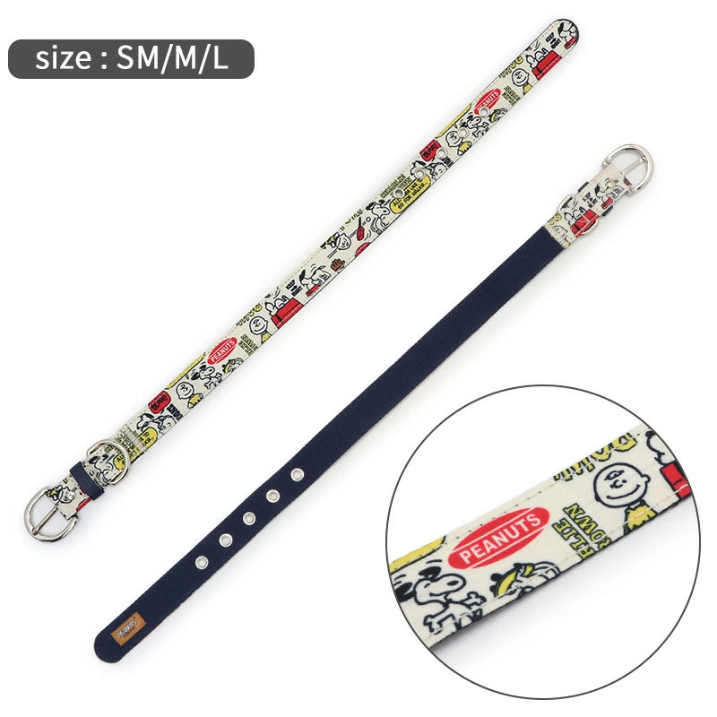 Dog collar leash Snoopy [Small dog] [Medium dog] [Large dog] Pair pattern | Lightweight, easy to put on,