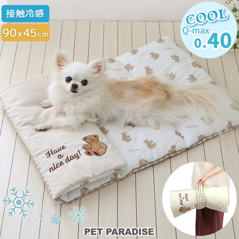 Cooling Roll Mat Summer Cool Bear Polka Dot Pattern | Cool Touch Pet Compact Cat Heat Prevention Heatstroke Prevention Blanket Portable Cool Cooling Cooling Cooling Cooling Car