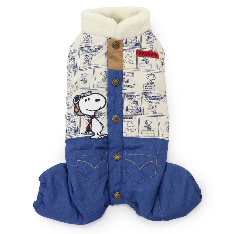 Dog winter clothes Snoopy overalls, cotton-filled, far infrared, airalls, small dogs, medium dogs, large dogs | Autumn/winter clothes, Flying Ace, warm, cold protection, cold protection, lightweight, light, warm, rompers, with feet