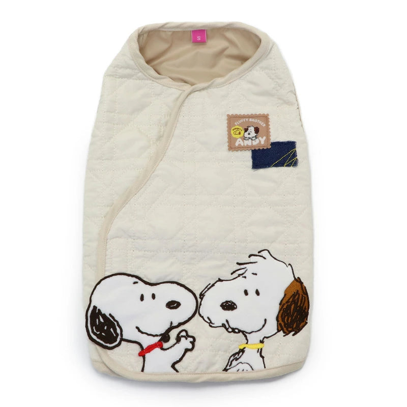 Snoopy dog clothes, spring, open back, brothers, vest, quilted, small dog | Autumn/winter, Andy, warm, cold weather, going out, going out, walking, stylish, cute