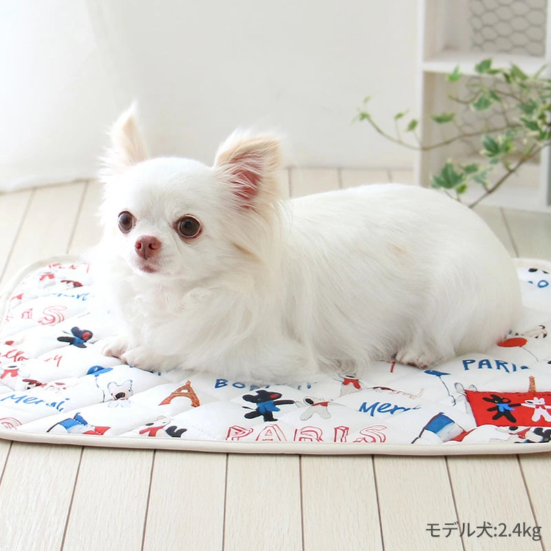 Cool Mat Lisa and Gaspard Paris Pattern | Cool Touch Sensation Square Cool Cool Pet Summer Pet Bed Car Washable Cool Cooling Character