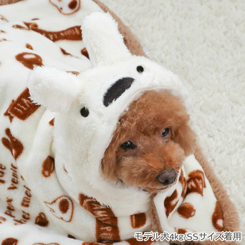 Authentic Gaspard and Lisa Dog Winter Café Pattern Wearable Blanket